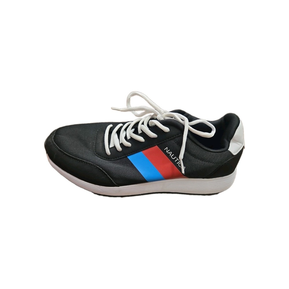 AMPUTEE LEFT FOOT Nautica Men's Lace-Up Sneaker SZ 10 Black, Blue, Red